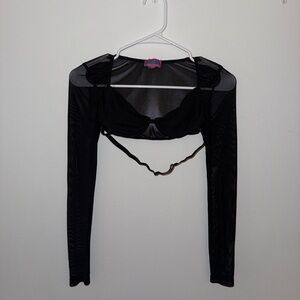 dELiA*s Black Sheer Mesh Top
